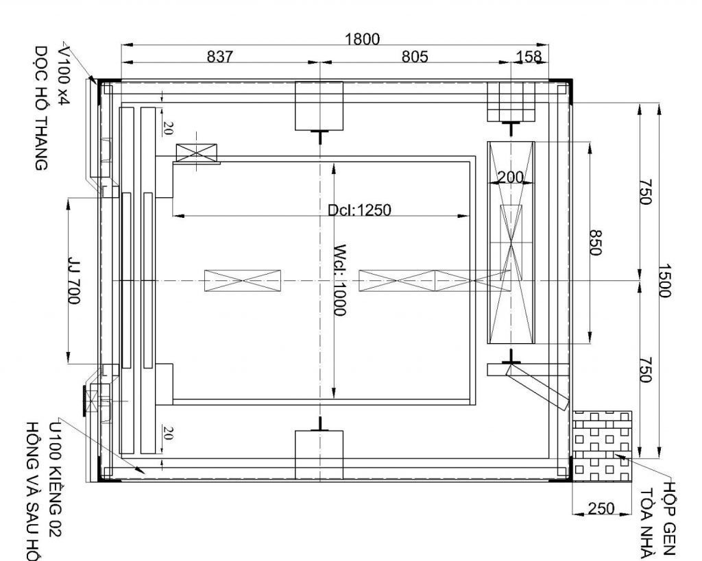 Thông số kỹ thuật thang máy mitsubishi 1000kg